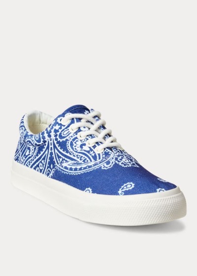 Zapatillas Polo Ralph Lauren Mujer Azul Marino / Blancos - Bryn Canvas Printed - OEAIZ3071